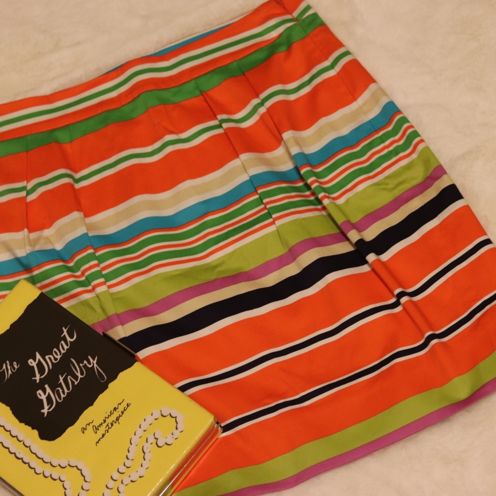 Kate Spade | NEW colorful stripe A-line mini skirt - Picture 2 of 7